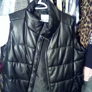 Kismet  p leather puffer vest